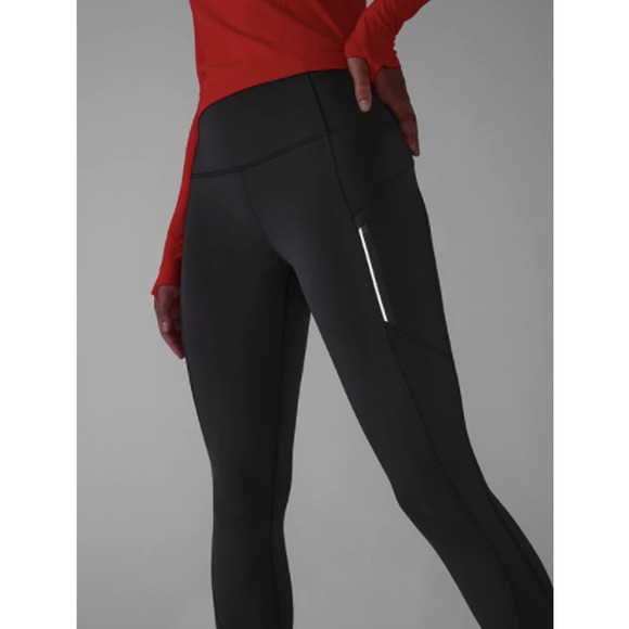 Athleta S black Rainier Tight legging pant outdoor run walk mountain hiking warm - Picture 8 of 9